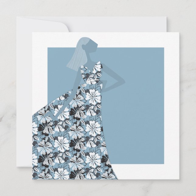 Feminine Floral Garden Party Fashion Illustration Invitation (Front)