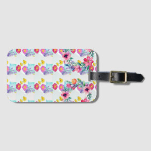 Feminine floral luggage ID tag