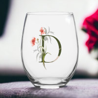 Feminine Floral Monogram The Letter D