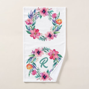 Feminine floral monogram Towel