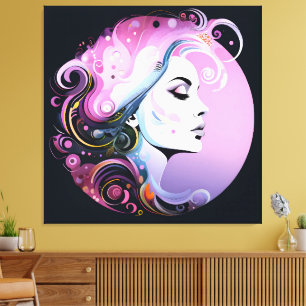 "Feminine Flourish" Women's Beauty Canvas Print