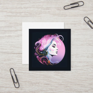 "Feminine Flourish" Women's Beauty Square Business Card