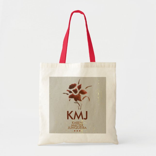 feminine flower monogram tote bag (Front)