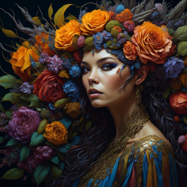 Feminine Flower woman tissue paper Decoupage (Creator Uploaded)