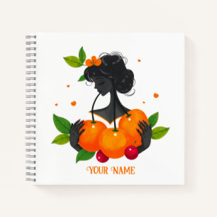 Feminine Fruit Art Print – Citrus Girl Notebook