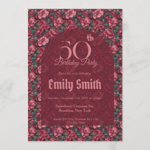 Feminine Gardenias Floral First Birthday Gift Invitation
