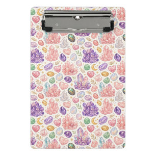 Feminine Gemstone Seamless Pattern Mini Clipboard