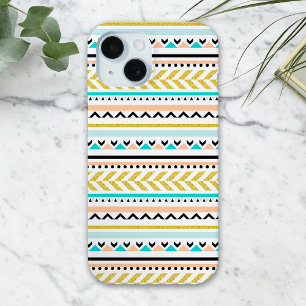 Feminine Geometric Aztec Inspired Pattern iPhone 15 Case