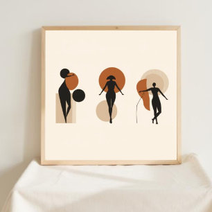Feminine Geometric Line Art Set Poster