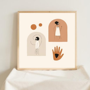 Feminine Geometric Line Art Set VI Poster