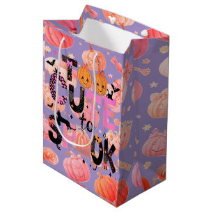 Feminine Halloween Pumpkins Medium Gift Bag