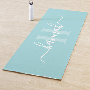 Feminine Large Monogram Script Yoga Mat
