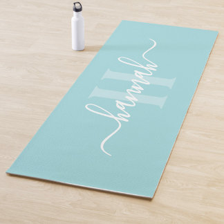 Feminine Large Monogram Script Yoga Mat