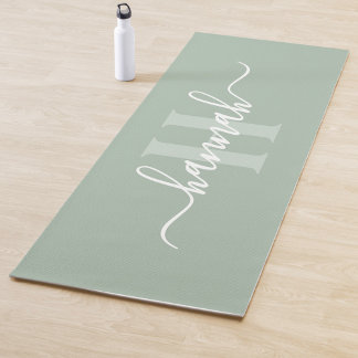 Feminine Large Monogram Script Yoga Mat