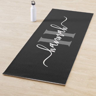 Feminine Large Monogram Script Yoga Mat