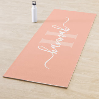 Feminine Large Monogram Script Yoga Mat