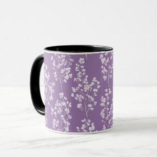 Feminine Lavender Lilac Blossom Floral Pattern Mug