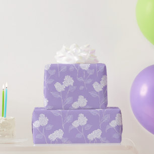 Feminine Lavender Lilac Blossom Floral Pattern Wrapping Paper