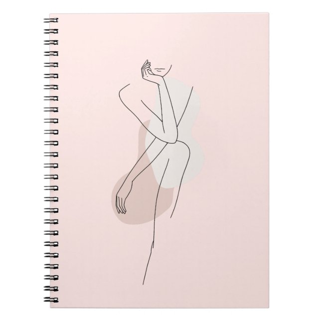 Feminine Line Art Woman Body Wall Art Female  Notebook (Front)