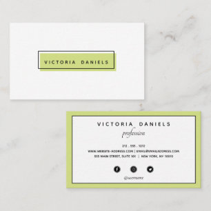 Feminine Logo Green professional social media Business Card