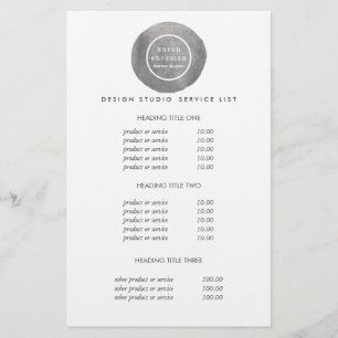 Feminine logo grey Pricing & Services Flyer