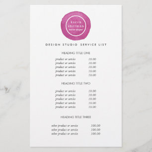 Feminine logo hot pink    Pricing & Services Flyer