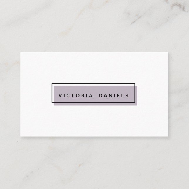 Feminine Logo | Lavender | Minimal professional Business Card (Front)