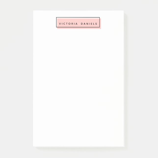 Feminine Logo | Pink | Personalised  professional Post-it Notes (Front)