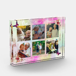 Feminine Love Grandma Photo Collage Display Block