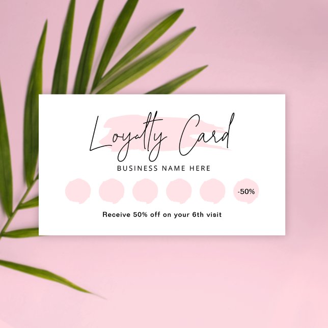 Feminine Loyalty Card Pink Watercolor Lash Rewards (Creator Uploaded)