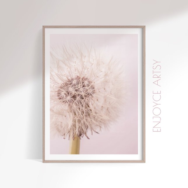 Feminine lush pink dandelion photography wall art (Creator Uploaded)