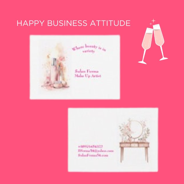  Feminine MakeUp Brush Minimalist Makeup Artist  Business Card (Creator Uploaded)