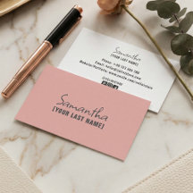 Feminine Minimalist Business Card | Rose Beige