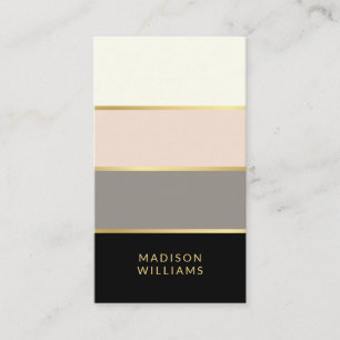 Feminine Modern Minimalist Stripes Pattern Business Card