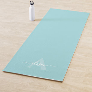 Feminine Monogram Script Calligraphy Yoga Mat