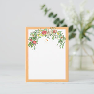 Feminine Monogrammed Floral Card