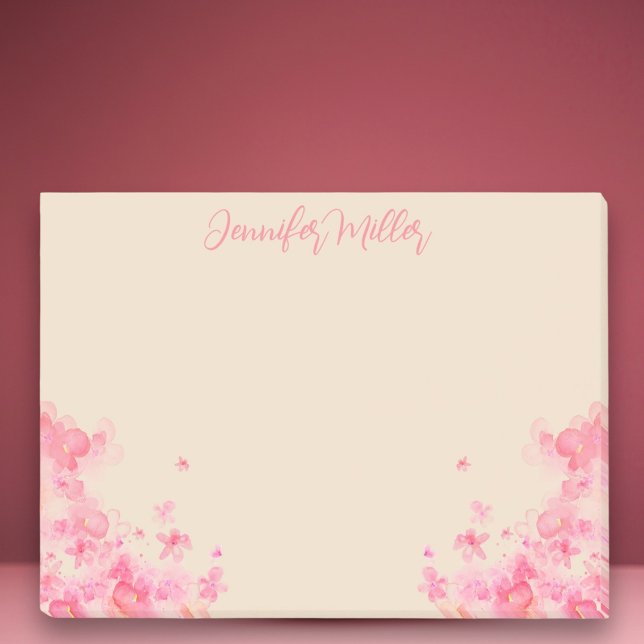 Feminine named watercolor Sakura japanese flowers Post-it Notes (Pink rose Sakura japanese flowers )
