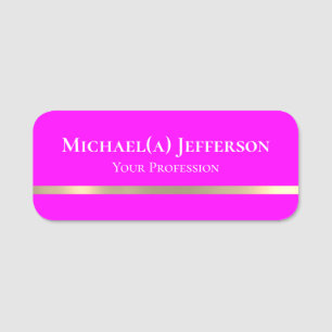 Feminine New Wave Pink & Golden Line: Unique Girly Name Tag