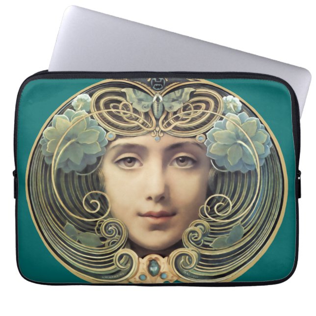 Feminine Nouveau Vintage Beauty Laptop Sleeve (Front)