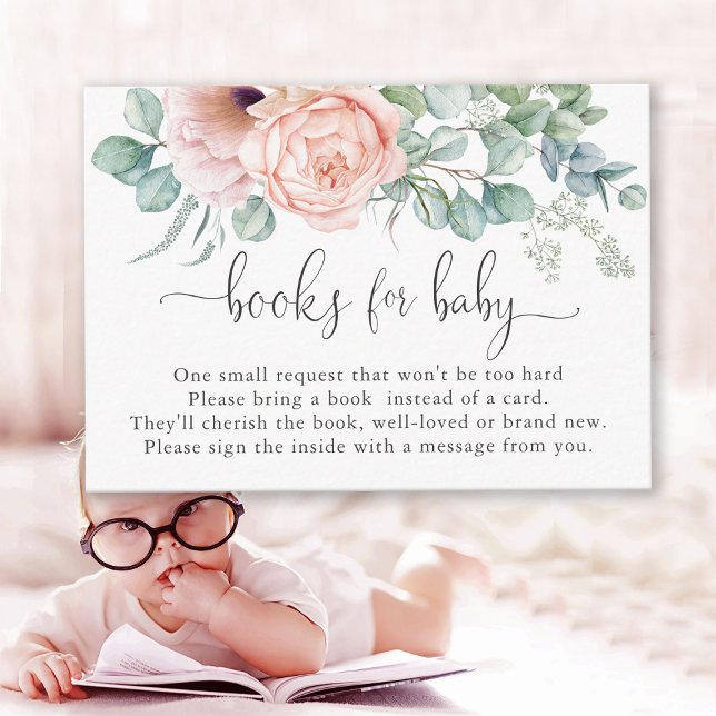 Feminine Pastel Pink Floral Books for Baby Business Card (Creator Uploaded)