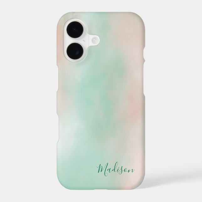 Feminine Pastel Pink Green Gradient Script  (Back)