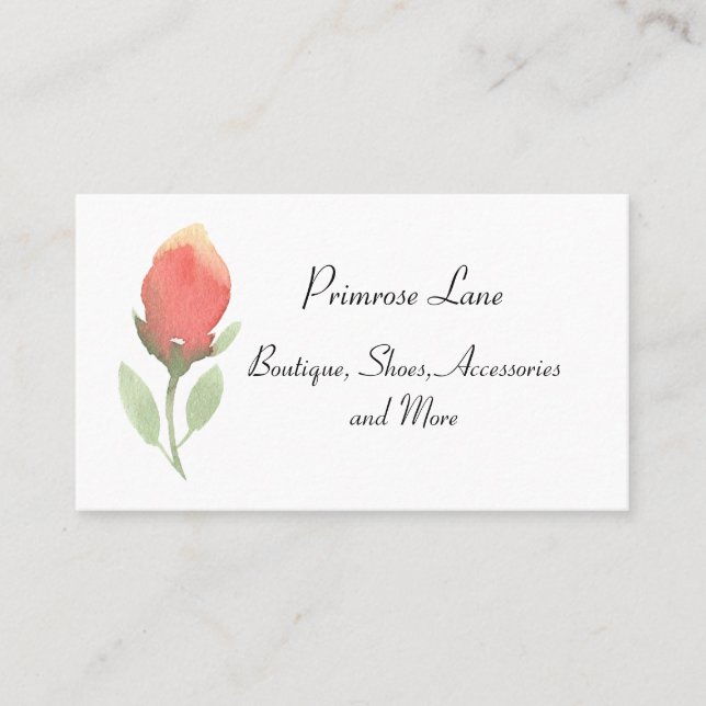 Feminine Pastel Rosebud Calling Card (Front)