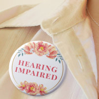 Feminine Peach Rose Floral Hearing Impaired