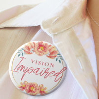 Feminine Peach Rose Floral Script Vision Impared