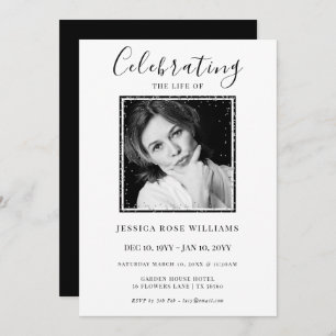Feminine Photo "Celebrating The Life Of"  Invitation