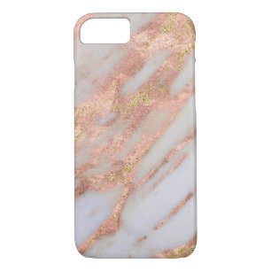 Feminine Pink and White Striated Marble Pattern Case-Mate iPhone Case