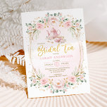 Feminine Pink Blush Flower Bridal Shower Tea Invitation<br><div class="desc">Tea party themed bridal shower invite. Click the "customise further" button if you wish to re-arrange and format the style and placement of the text. Comes with a matching floral pattern backside.</div>