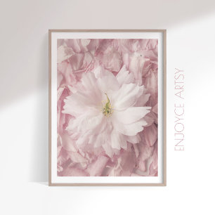 Feminine pink cherry blossom photography wall art