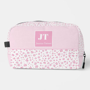 Feminine Pink Floral Personalised Name Initial Bag