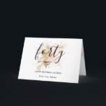 Feminine Pink Forty And Fabulous 40th Birthday  Card<br><div class="desc">Pretty Pink & Gold 40 And Fabulous Glitter Girly 40th Birthday Greeting Card</div>